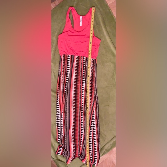 Sleeveless Pink Black & White Pattern Maxi Dress size Small - Picture 5 of 7